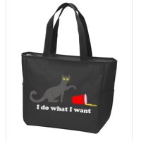 I Do What I Want Evil Cat Zip Tote Bag