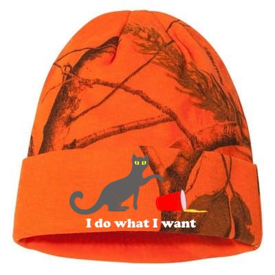 I Do What I Want Evil Cat Kati Licensed 12" Camo Beanie