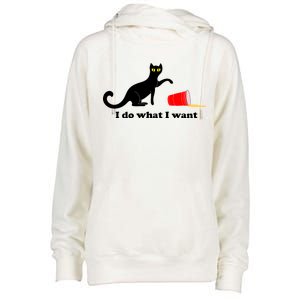 I Do What I Want Evil Cat Womens Funnel Neck Pullover Hood