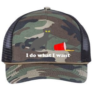 I Do What I Want Evil Cat Retro Rope Trucker Hat Cap