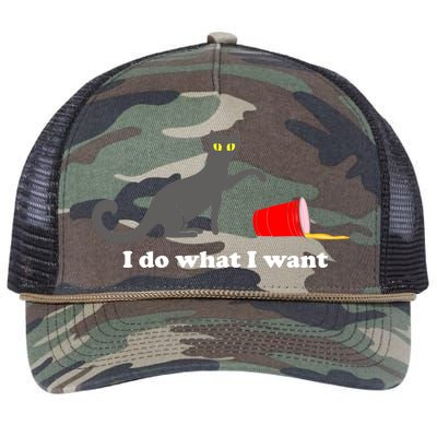 I Do What I Want Evil Cat Retro Rope Trucker Hat Cap