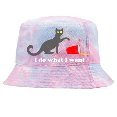 I Do What I Want Evil Cat Tie-Dyed Bucket Hat