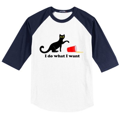 I Do What I Want Evil Cat Baseball Sleeve Shirt