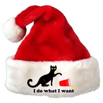 I Do What I Want Evil Cat Premium Christmas Santa Hat