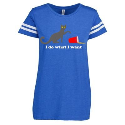 I Do What I Want Evil Cat Enza Ladies Jersey Football T-Shirt