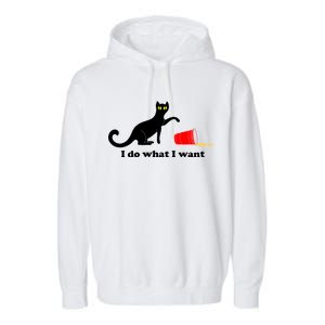 I Do What I Want Evil Cat Garment-Dyed Fleece Hoodie