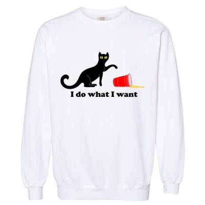 I Do What I Want Evil Cat Garment-Dyed Sweatshirt