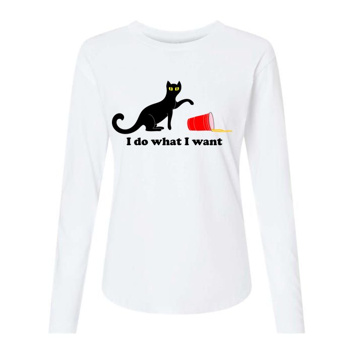 I Do What I Want Evil Cat Womens Cotton Relaxed Long Sleeve T-Shirt