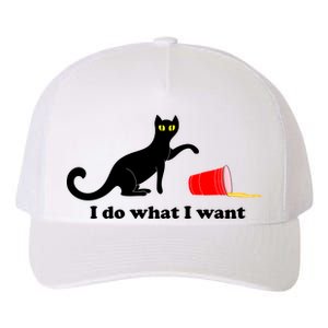 I Do What I Want Evil Cat Yupoong Adult 5-Panel Trucker Hat