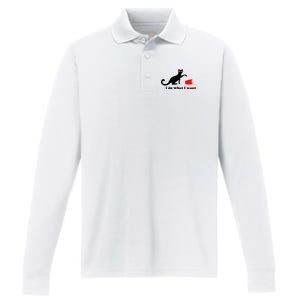 I Do What I Want Evil Cat Performance Long Sleeve Polo