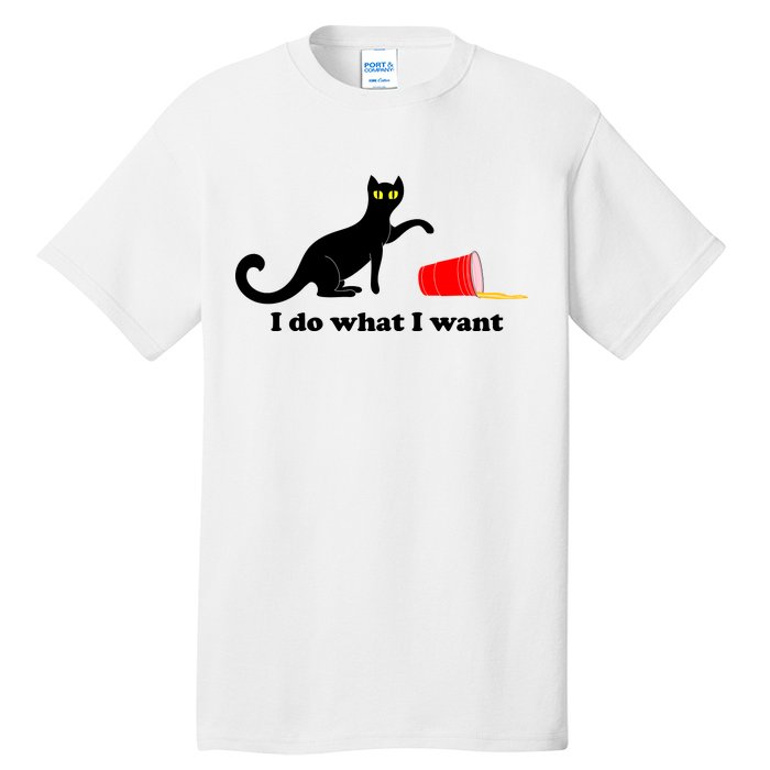 I Do What I Want Evil Cat Tall T-Shirt