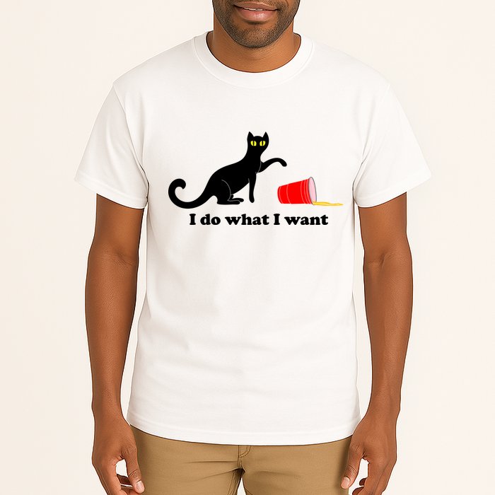 I Do What I Want Evil Cat Tall T-Shirt