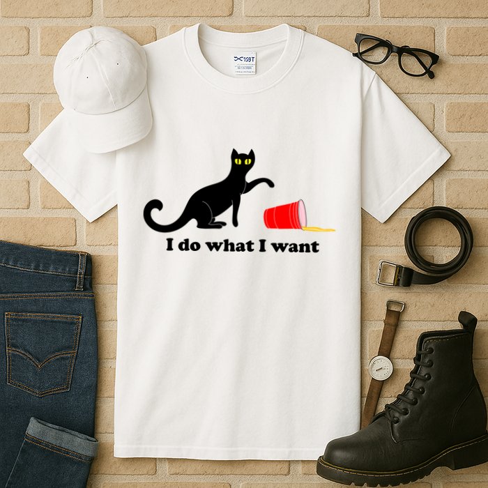 I Do What I Want Evil Cat Tall T-Shirt