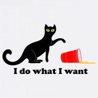 I Do What I Want Evil Cat Tall T-Shirt