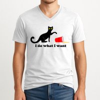 I Do What I Want Evil Cat V-Neck T-Shirt
