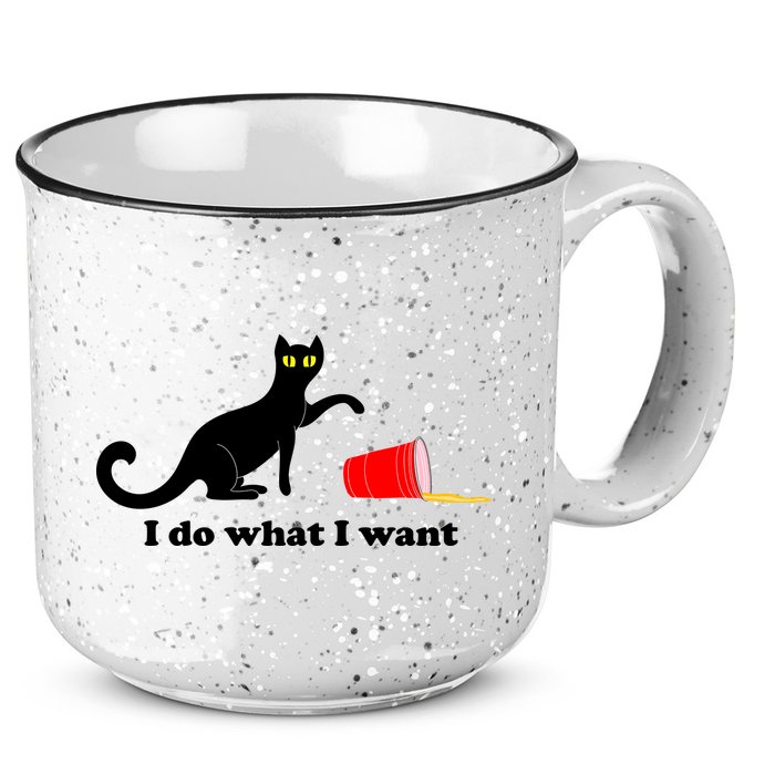 I Do What I Want Evil Cat 15oz Campfire Ceramic Mug