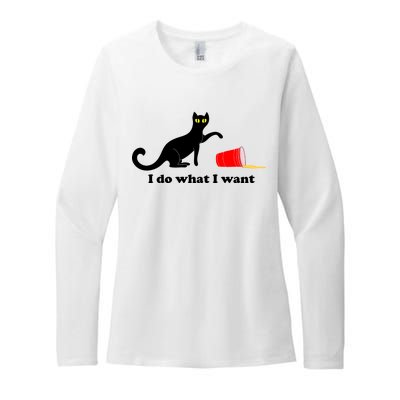 I Do What I Want Evil Cat Womens CVC Long Sleeve Shirt