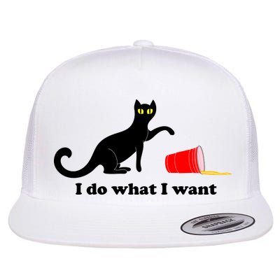 I Do What I Want Evil Cat Flat Bill Trucker Hat