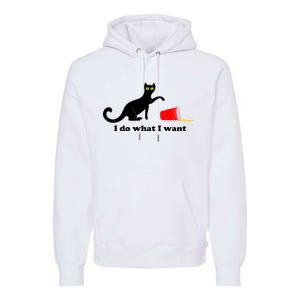 I Do What I Want Evil Cat Premium Hoodie