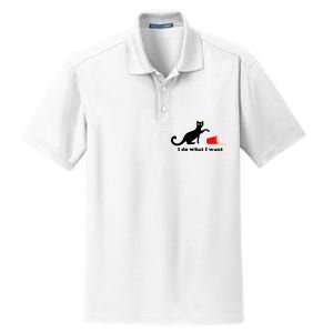 I Do What I Want Evil Cat Dry Zone Grid Polo