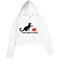 I Do What I Want Evil Cat Crop Fleece Hoodie
