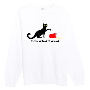 I Do What I Want Evil Cat Premium Crewneck Sweatshirt