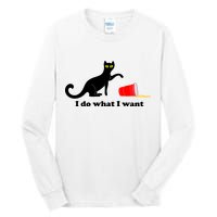 I Do What I Want Evil Cat Tall Long Sleeve T-Shirt