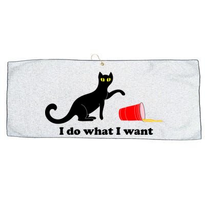 I Do What I Want Evil Cat Large Microfiber Waffle Golf Towel