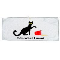 I Do What I Want Evil Cat Large Microfiber Waffle Golf Towel