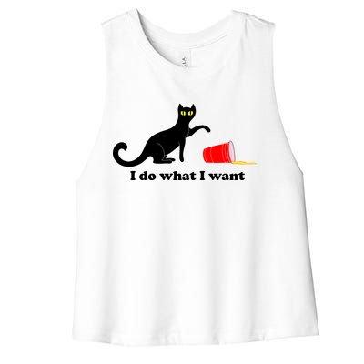 I Do What I Want Evil Cat Women's Racerback Cropped Tank