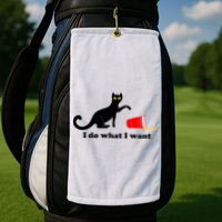 I Do What I Want Evil Cat Golf Towel