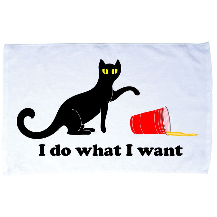 I Do What I Want Evil Cat Microfiber Hand Towel