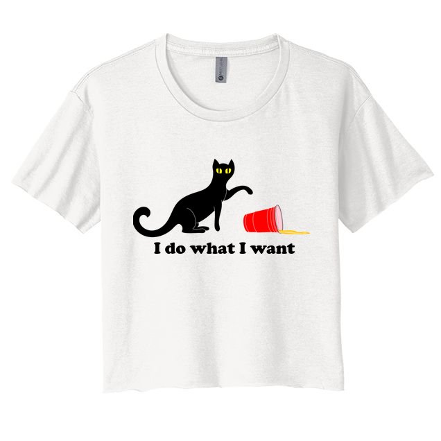 I Do What I Want Evil Cat Crop Top