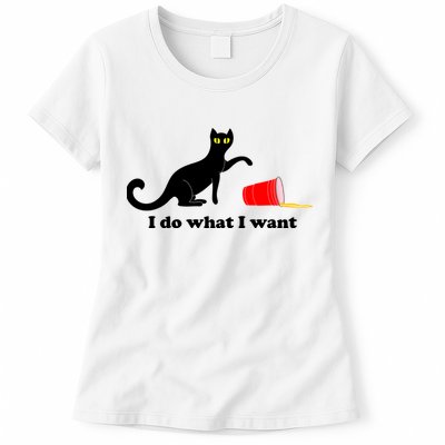 I Do What I Want Evil Cat Womens T-Shirt