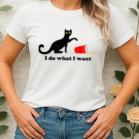 I Do What I Want Evil Cat Womens T-Shirt