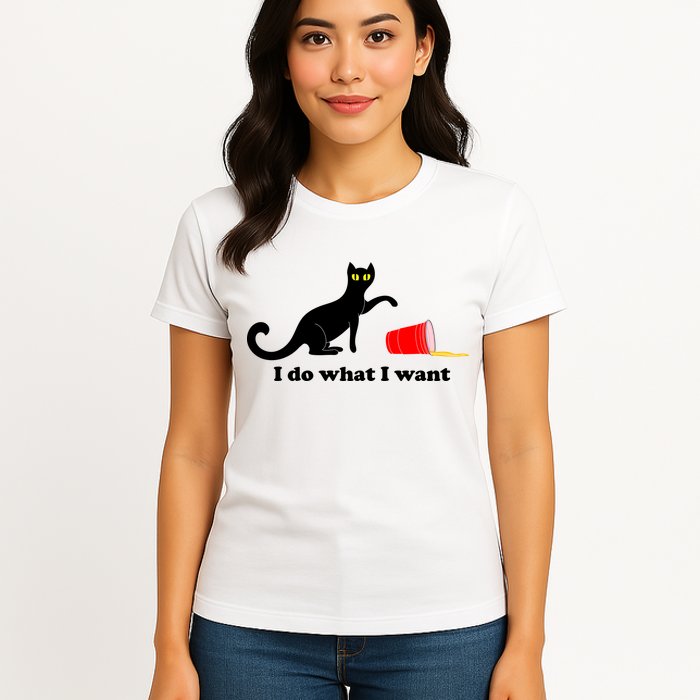I Do What I Want Evil Cat Womens T-Shirt