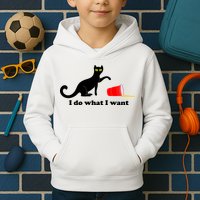 I Do What I Want Evil Cat Kids Hoodie