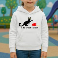 I Do What I Want Evil Cat Kids Hoodie