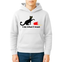 I Do What I Want Evil Cat Kids Hoodie