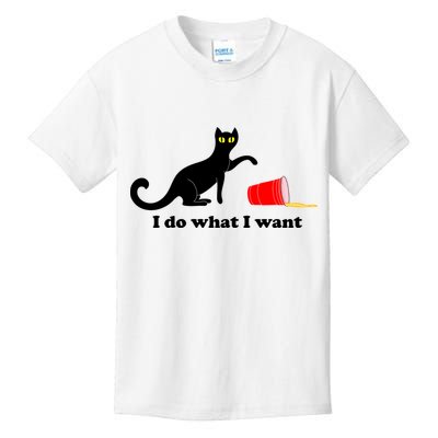 I Do What I Want Evil Cat Kids T-Shirt