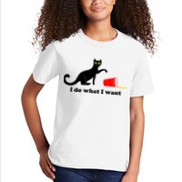 I Do What I Want Evil Cat Kids T-Shirt
