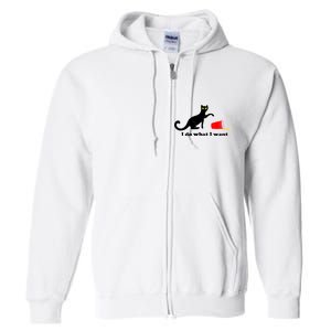 I Do What I Want Evil Cat Full Zip Hoodie