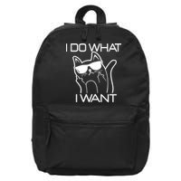 I Do What I Want Funny Cat 16 in Basic Backpack