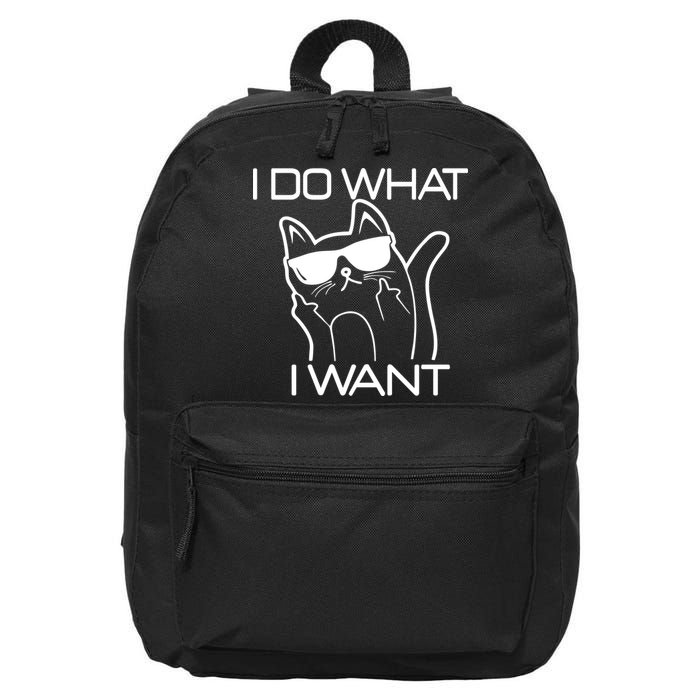I Do What I Want Funny Cat 16 in Basic Backpack