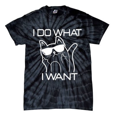 I Do What I Want Funny Cat Tie-Dye T-Shirt