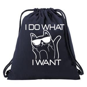 I Do What I Want Funny Cat Drawstring Bag