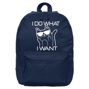 I Do What I Want Funny Cat 16 in Basic Backpack