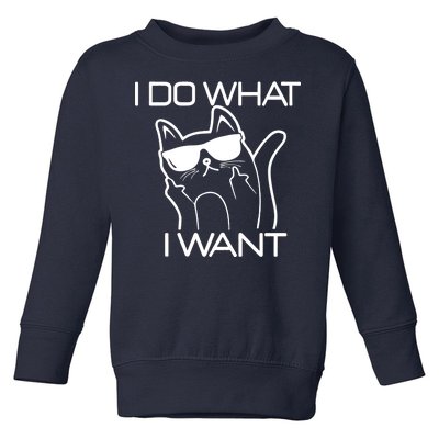 I Do What I Want Funny Cat Toddler Sweatshirt