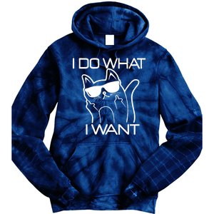 I Do What I Want Funny Cat Tie Dye Hoodie