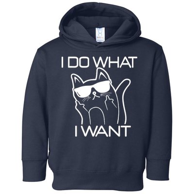 I Do What I Want Funny Cat Toddler Hoodie